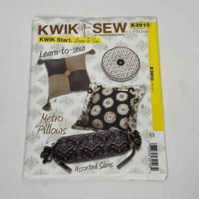 KWIK SEW K3910 Sewing Pattern Metro Pillows UNCUT Learn To Sew Decor - Image 1 of 4