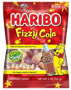 Gummi Candy, Fizzy-Cola Gummy Candy Soda Bottles, 5 Ounce Share Size Bags (Pack - Picture 1 of 4