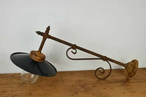 AnNo22 Antike Emaille Lampe/Hof Lampe/ Bauernhof Lampe/ Garagen - Bild 1 von 9