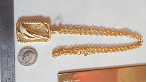 VTG NEW SAIL BOAT NAUTICAL GOLD PLATE NECKLACE WITH CHARMS NEW OLD STOCK - Picture 1 of 2