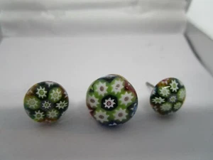 Conjunto de pendientes perforados Millefiori y prendedor Millefiori vintage para dama ~ exquisito - Imagen 1 de 5
