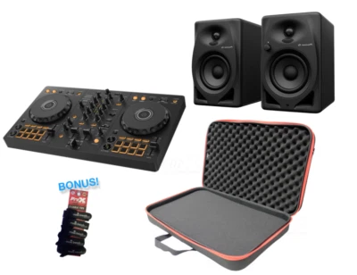 Pioneer DJ DDJ-FLX4 2-Channel DJ Controller w/ DM-40D Speakers + EVA Carry Bag - Image 1 of 4