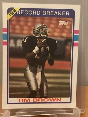 1989 TOPPS RECORD BREAKER # 2 TIM BROWN ROOKIE - Image 1 of 3