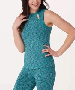 Camiseta sin mangas Zuda Spacedye tejida con detalle de costuras talla XXS VERDE AZULADO A393217 - Imagen 1 de 1
