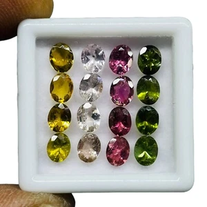 16 Pcs Natural Tourmaline 5x4mm Oval Cut Loose Untreated Gemstones Lot 5.42 Cts - Picture 1 of 8