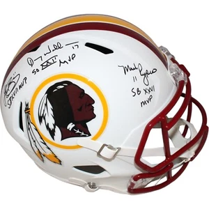 John Riggins Mark Rypien Doug Williams FLT White F/S Helmet BAS 42248 - Picture 1 of 6
