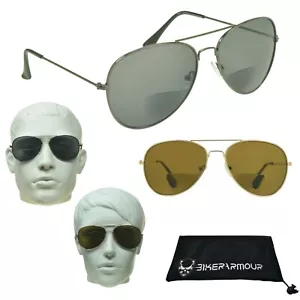 Bifokale Herrensonnenbrille Sonnenleser getönte dunkle Lesebrille Metall quadratisch - Bild 1 von 9