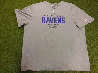 Nike Dri Fit Baltimore Ravens Super Bowl XLVII Football T Shirt Mens 2XL Gray - Image 1 of 4