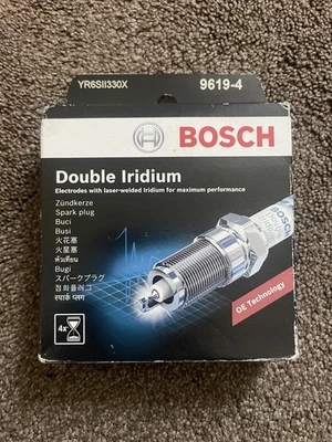Bosch 0242140523 / 9619 Double Iridium spark Plugs X4 Set - Image 1 of 4