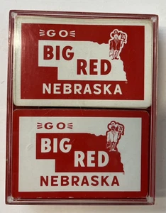 Vintage 2 Full Sets Playing Cards Go Big Red Nebraska Brown & Bigelow USA Case - Bild 1 von 2