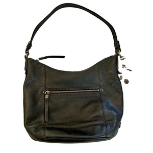 The Sak Leather Hobo Bag, Pebbled Leather Sequoia Boho - Black - Picture 1 of 12
