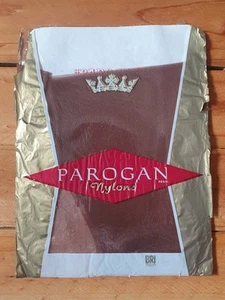Vintage Parogan Seamfree Mesh Bri-Nylon Sheer Stockings 1950s - Beige 11 - Picture 1 of 2
