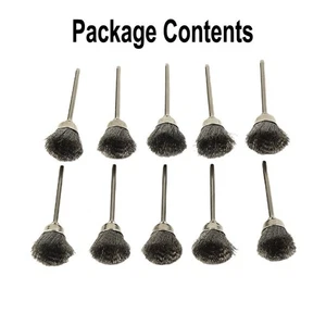 10 Pc/set Mini Wire Brush Brushes Brass Cup Wheel For Grinder Or Drill Set - Picture 1 of 12