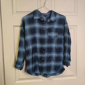 Camisa Art Class Niños Botón Frontal Nueva con Etiquetas Talla XL 14 Azul Verde A Cuadros Manga Larga - Imagen 1 de 4