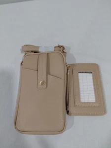 Time and Tru Mujer Beige Teléfono Cartera Bandolera, Bolso sin asas Guardián de tarjetas - Imagen 1 de 2