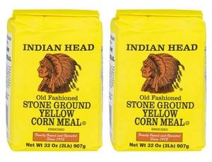 (Pack of 2) Indian Head Stone Ground Yellow Corn Meal 907g (2LB) - Picture 1 of 6