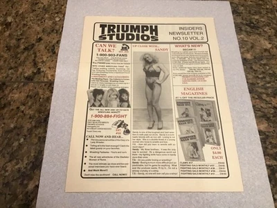 Винтажный информационный бюллетень по женской борьбе Triumph Studios No 10 том 2 - Изображение 1 из 3