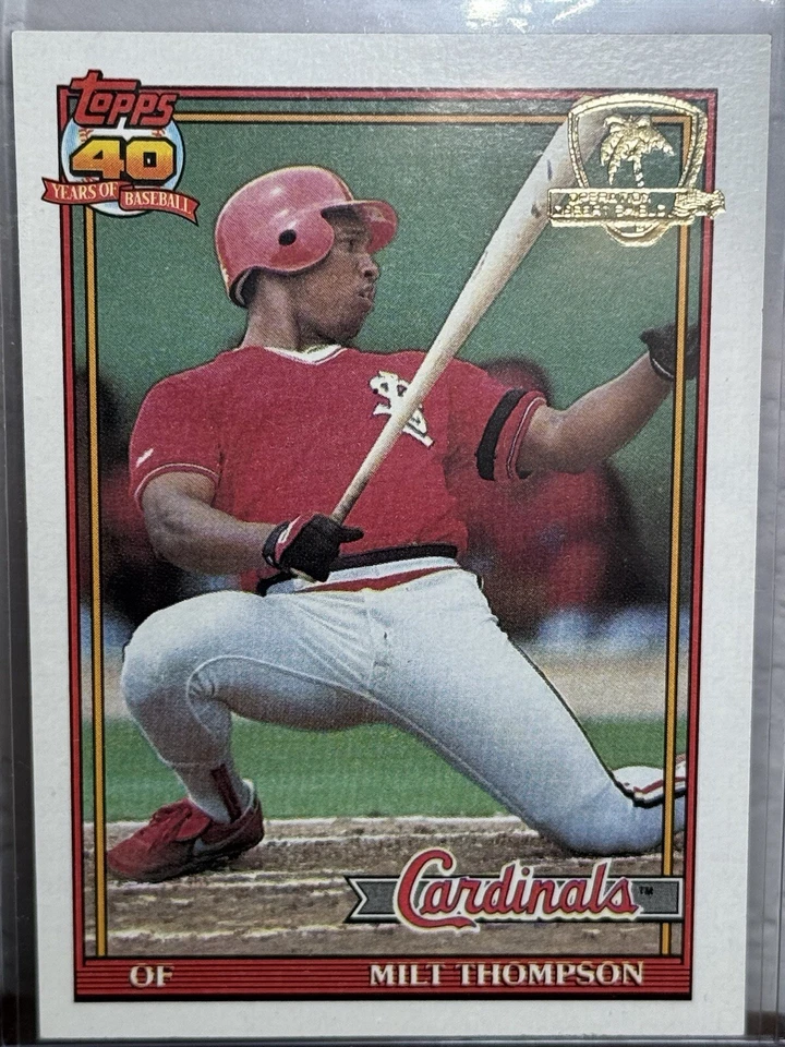 1991 Topps Operation Desert Shield #63 Milt Thompson St. Louis Cardinals NM 3 - Image 1 of 2