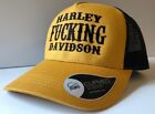 Harley fuckin davidson trucker baseball cap dads hat handmade embroidery logo