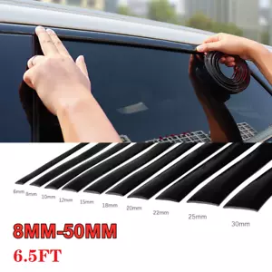 Tira de parachoques de carrocería de puerta de coche SUV negra de 5/16"-2"" moldura 6,5 pies universal - Imagen 1 de 12
