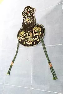 ANTIQUE CHINESE CHINA QING Purse Pouch SILK EMBROIDERY QIANLONG - Picture 1 of 11