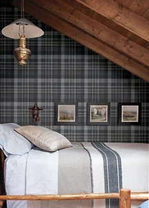 Chesapeake Yellowstone Dutton Plaid Wallpaper - Indigo Blue - Picture 1 of 6