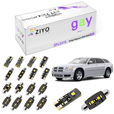 11 Bulbs Deluxe Super White Interior LED Light Kit For Dodge Magnum 2005-2008 — 第 1/4 张图片