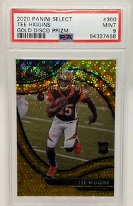 Rookie TEE HIGGINS 2020 Select Field Level GOLD DISCO PRIZM #'d/10 RC PSA 9 Mint - Picture 1 of 9