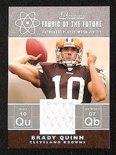 2007 Bowman Fabric of the Future Brady Quinn #FF-BQ White Jersey Relic RC