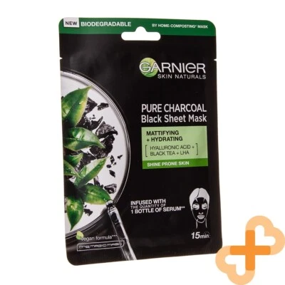 GARNIER Skin Naturals Vegan Face Mask with Charcoal and Black Tea Leaves 28 g - Image 1 of 4