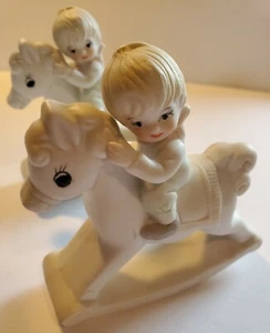 Vintage Figur Keramik Deko kleiner Junge Schaukelpferd ROC Shiah Yih 1990 - Bild 1 von 12