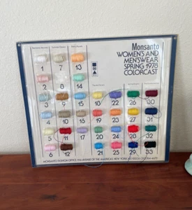 Monsanto Fashion "Women's & Men's Wear Spring 1978 Colorcast" Thread Samples - Picture 1 of 4
