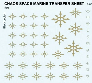40k - Chaos, Black Legion Transfer Sheet (Decals), Warhammer - Free Post - Picture 1 of 1