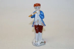 Vintage besetztes Japan handbemalte französische Junge spielende Fife Keramikfigur - Bild 1 von 5