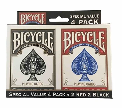 Bicycle Standard Index 4 Pack of Black and Red Playing Cards - Image 1 of 4