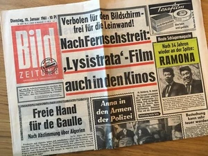 Bildzeitung 10. Januar 1961 BILD Zeitung 10.01.1961 * 56. 57. 58. Geburtstag - Picture 1 of 1