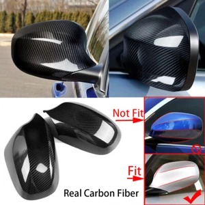 Real Carbon Fiber Rearview Mirror Cover Cap Fit For 2009-12 BMW 3 Series E90 E91 - Foto 1 di 12