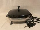 Vintage Wear-Ever Aluminum 11" Inch Electric Skillet w Power Cord & Lid -Works