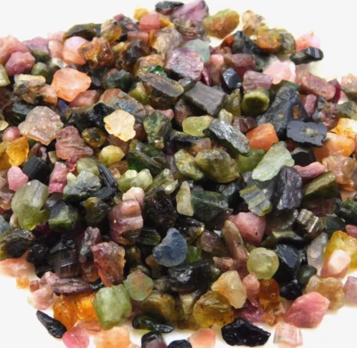 100 Cts Natural Tourmaline Rough Multicolor Crystal mm Size Loose Gemstone - Image 1 of 4