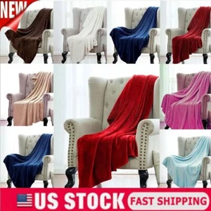 Soft Fuzzy Warm Cozy Throw Blanket Fluffy Coral Fleece for Sofa Couch Bed NEW - Picture 1 of 17