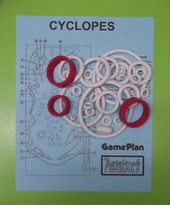 1985 Game Plan Cyclopes Pinball Machine Rubber Ring Kit - Picture 1 of 1