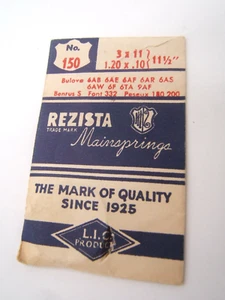 NOS REZISTA MAINSPRING NO 150 BULOVA 6AB 6AE 6AF 6AR 6AS 6AW 6F 6TA 9AF BENRUS S - Picture 1 of 2