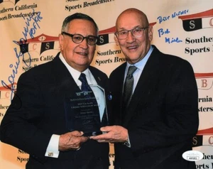 Jaime Jarrin Bob Miller Dual Autographed 8X10 Photo HOF Broadcasters JSA AW92832 - Picture 1 of 2
