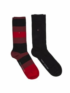 Tommy Hilfiger 2 Pairs Socks Tawny Port UK 6-8 TD017 DD 11 - Picture 1 of 3