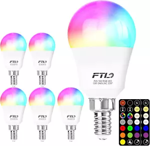 E12 LED Light Bulb Color Changing 5W 40W Equivalent A15 RGB Remote Control Warm - Picture 1 of 1
