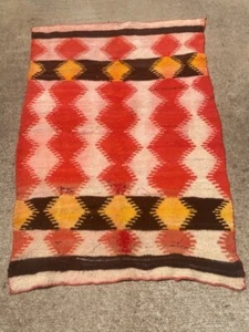 NAVAJO TRANSITIONAL WEARING BLANKET HOMESPUN CHURRO 40" x 62" NOT RUG 99 CENTS - Picture 1 of 21