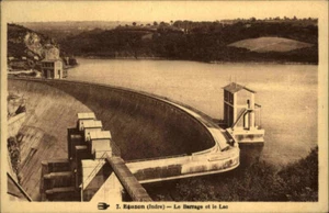 Éguzon (Indre) Francia CPA ~ 1920 Le Barrage et le Lac, diga bacino postale - Foto 1 di 2