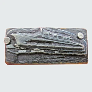 Vintage Ocean Liner Ship Image Letterpress Printing Block Small 1 15/16 by 7/16 - Picture 1 of 5