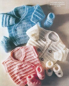 Baby Knitting Pattern Everyday Garter Ridge Cardigans Waistcoat Booties 8/4ply - Picture 1 of 3