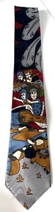 Enigma vintage Handmade Flintstones Stone Age Novelty Caveman Dinosaur Dino Tie - Picture 1 of 3